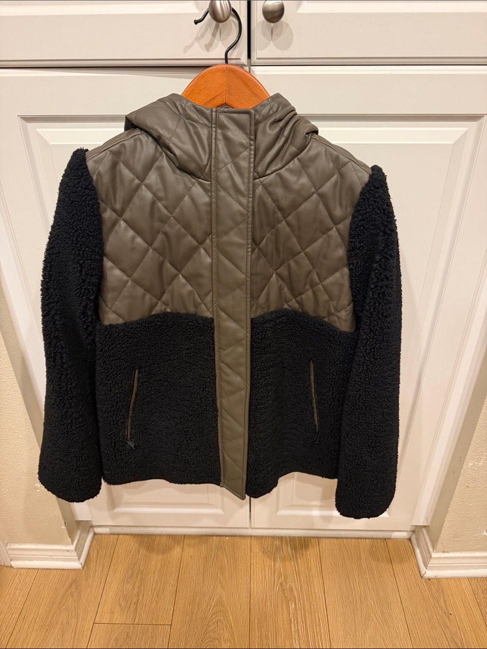 Alp N Rock Black and Olive Quilted Hooded Jacket